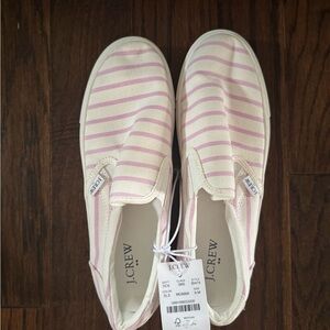J. Crew Purple & Cream Striped Slip-On Shoes NWT women’s size 9